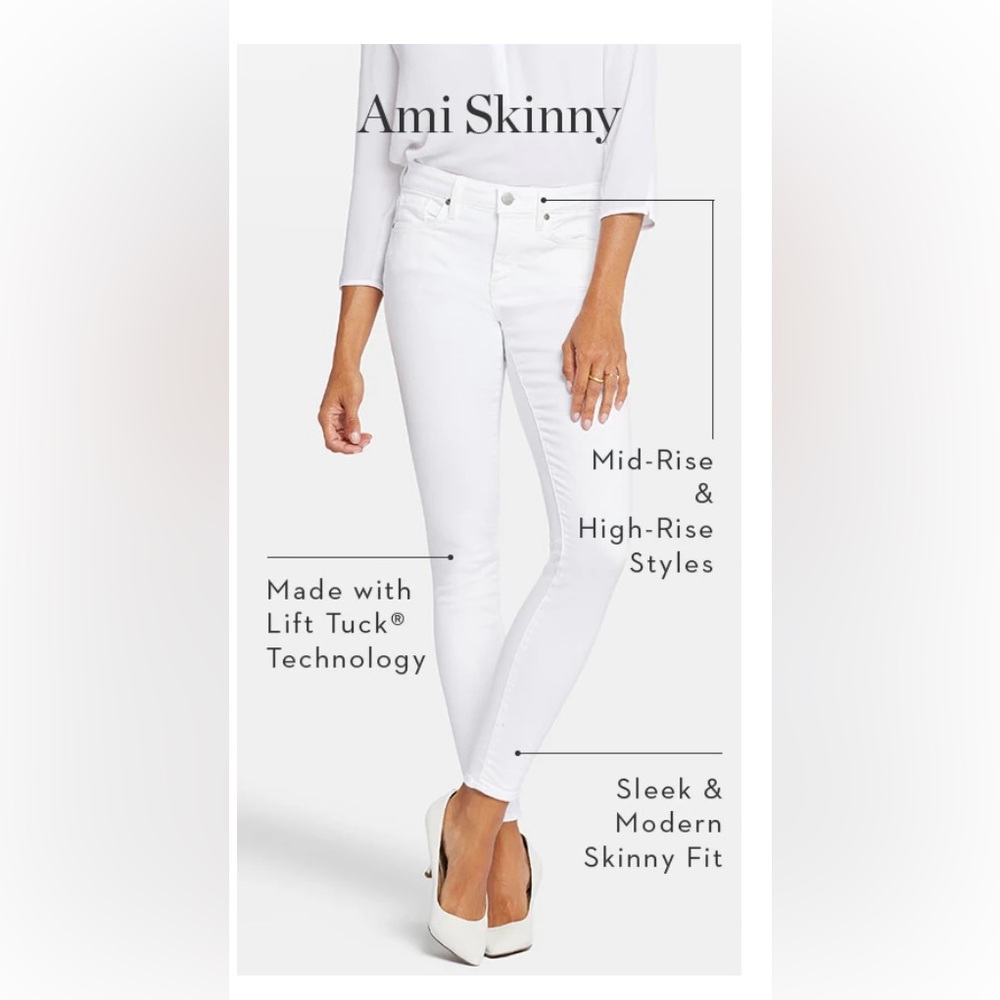 NYDJ Ami Skinny White Jeans Size 8